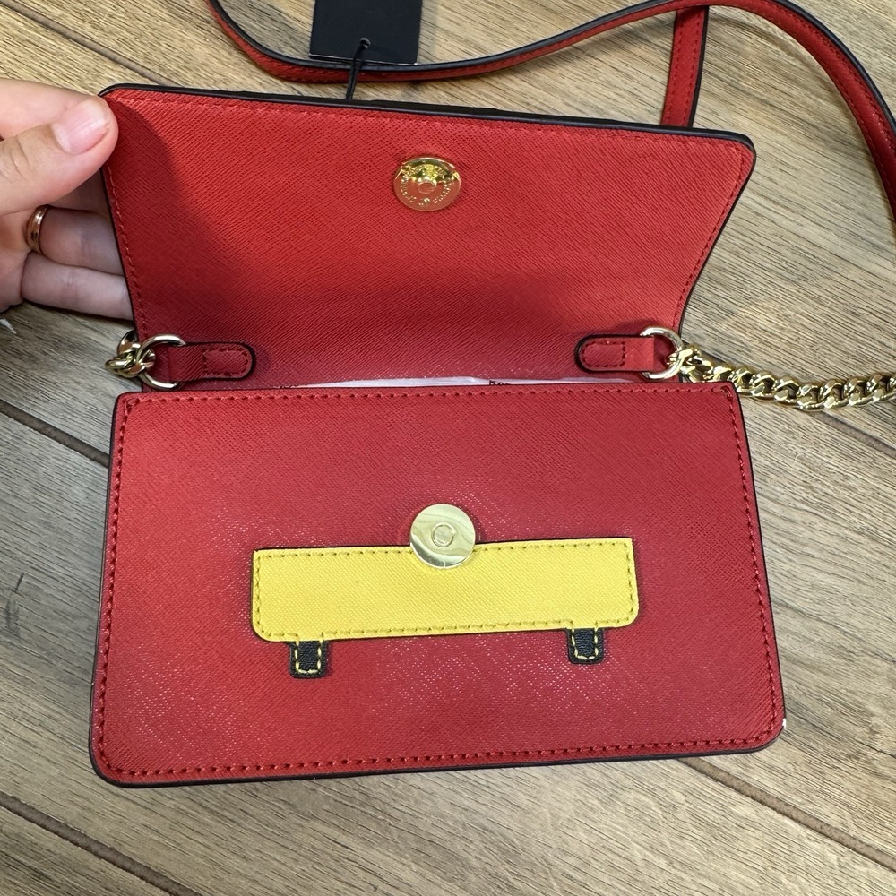 Karl Lagerfeld Red Crossbody Purse with Chain • Brand New • NYC Taxi with cat! - Picture 9 of 13
